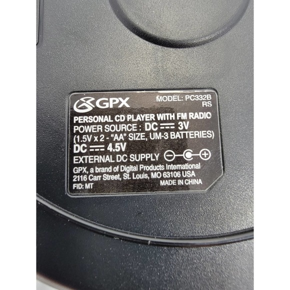 GPX Personal CD Player W/ FM Radio PC332B RS Comes W/ Ear Plugs - Picture 10 of 10
